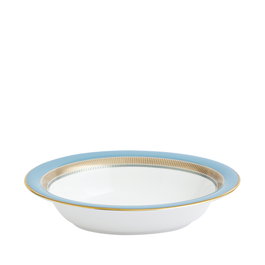 Wedgwood Ensaladera Oval Colección Helia 25 cm, Decoración Manual Oro 22K, Hecho en Inglaterra, Apto Lavavajillas